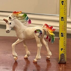 Schleich Bayala Glitter Rainbow Unicorn Foal Fantasy Figure Rhinestones 73527